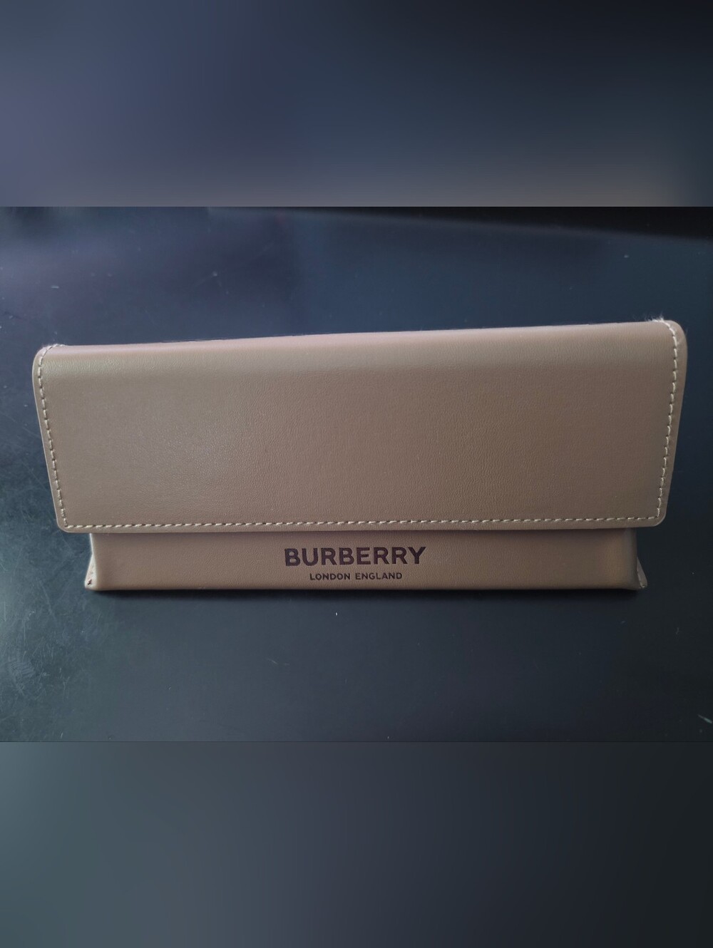 Burberry Tan Leather Sunglasses Case